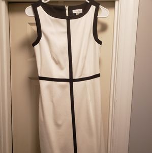 Calvin Klein Black and White Midi Dress